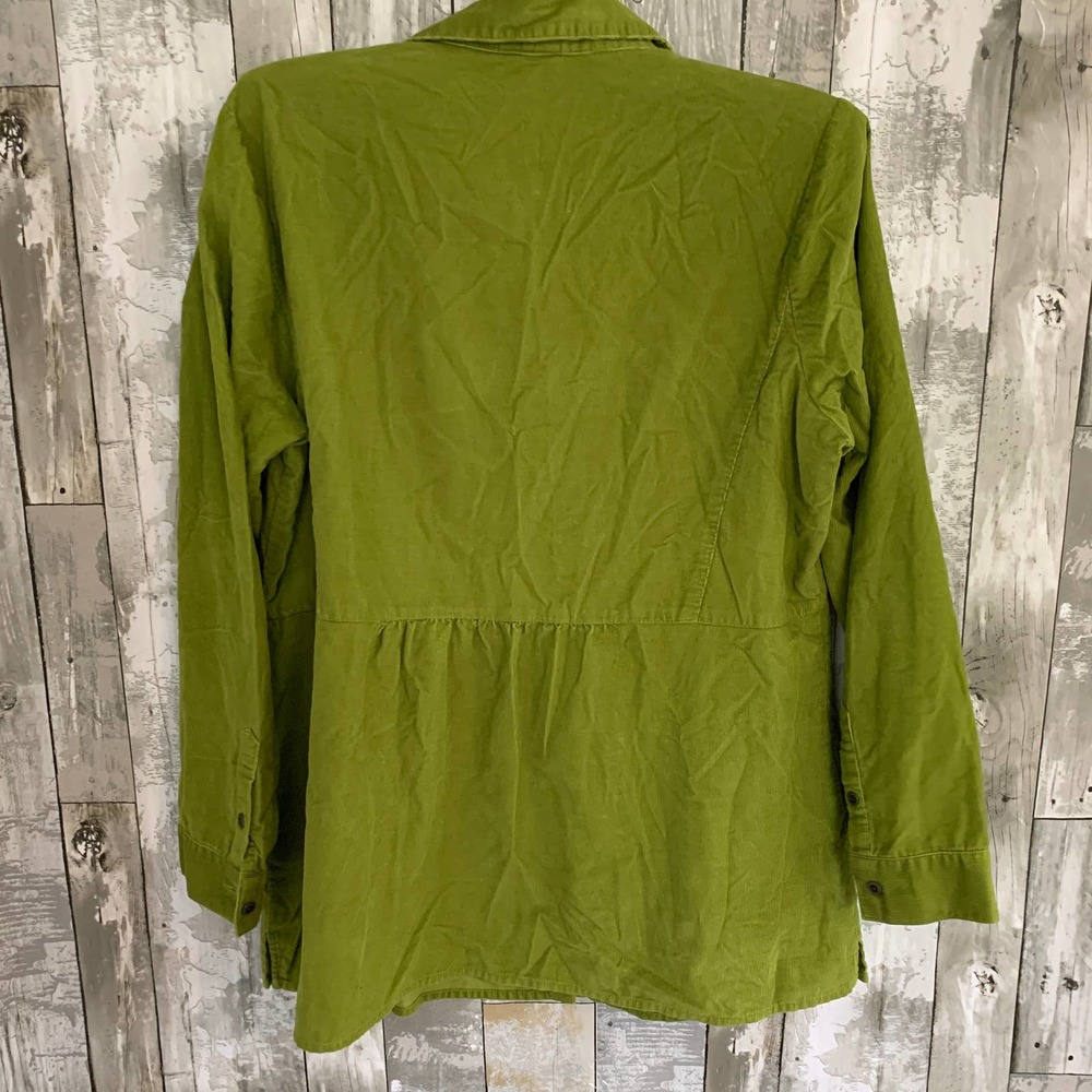 J. Jill green corduroy long sleeve button up shirt M - Picture 5 of 5